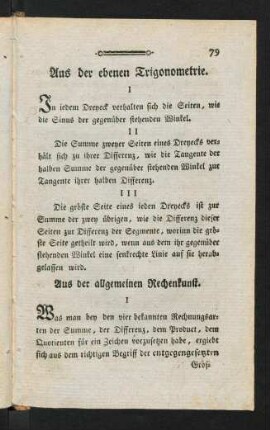 79-79, Aus der ebenen Trigonometrie.