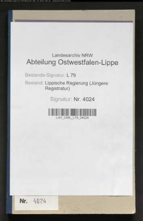 Anstellung der Lehrer am Gymnasium zu Lemgo, Band 5, Teil 1