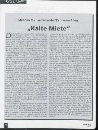 "Kalte Miete"