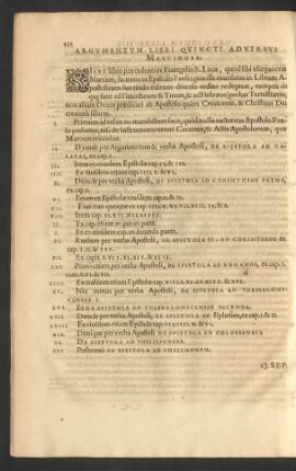 Argumentum Libri Quincti Adversus Marcionem