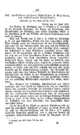 Herstellung größerer Schulkörper in Beziehung auf confessionelle Verhältnisse : [V. Elementarschulwesen]