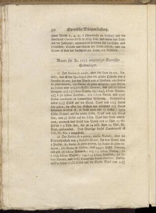 Neuere seit Ao.1772 ausgeprägte Spanische Goldmünzen