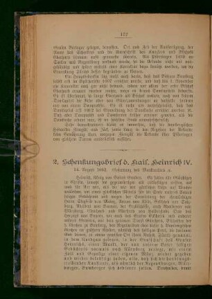 2. [i.e. 3.] Schenkungsbrief d. Kais. Heinrich IV.