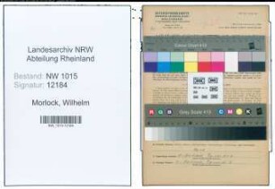 Entnazifizierung Wilhelm Morlock , geb. 23.12.1886 (Arbeiter)