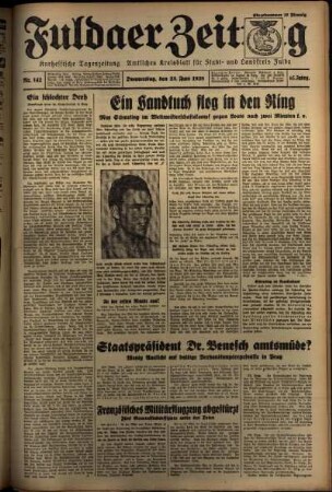 Ausgabe vom Donnerstag, den 23. Juni 1938.