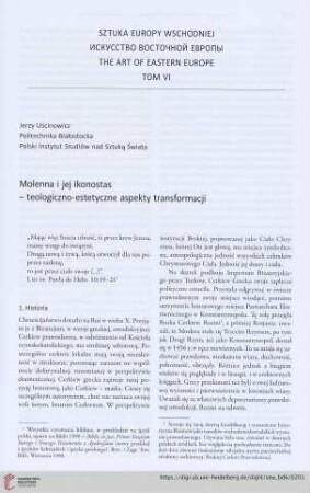 Molenna i jej ikonostas - teologiczno-estetyczne aspekty transformacji