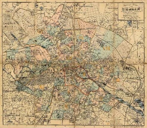 Special-Plan von Berlin : mit genauer Angabe der Polizeireviere und Hauptmannschaftsgrenzen ; nach amtlichem Material bearbeitet