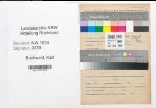 Entnazifizierung Karl Buchwald , geb. 14.08.1911 (Oberfeldwebel)