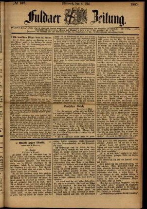 Ausgabe vom Mittwoch, den 06. Mai 1885.