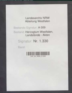 Revers über die Ritterbürtigkeit des Philip Casimir von Dersch zu Bödefeld