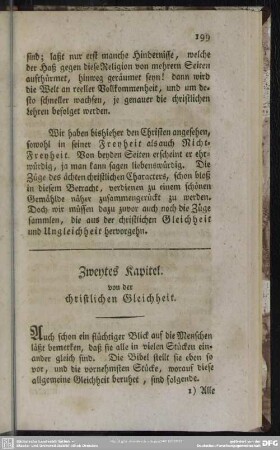 Zweytes Kapitel. Von der christlichen Gleichheit