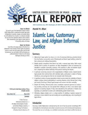 Islamic law, customary law and Afghan informal justice