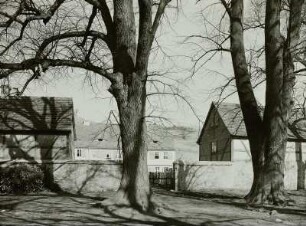 Dresden-Trachenberge, Hellergut, Ansicht mit alten Bäumen