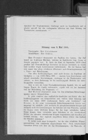 Sitzung vom 3. Mai 1881.
