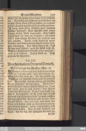 CLIII. Von der wahren Hertzens Demuth. Gott wiegt die Geister, Sir. 16.
