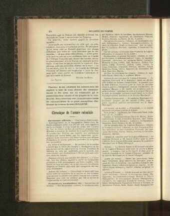 Chronique de l'armée coloniale.