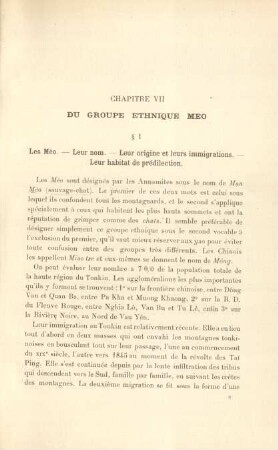 Chapitre VII. Du groupe ethnique Mèo