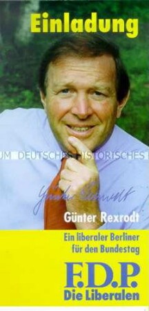 Einladung zu einer Wahlveranstaltung in Berlin im Bundestagswahlkampf 1998