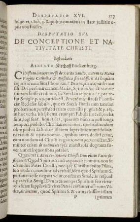 Disputatio XVI. De Conceptione Et Nativitate Christi
