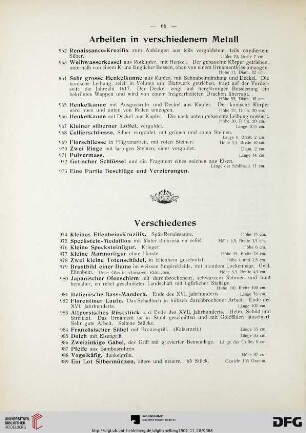 Arbeiten in verschiedenem Metall (Nr. 962-973)