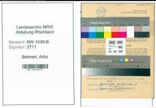 Entnazifizierung Artur Behnert , geb. 27.07.1921 ()