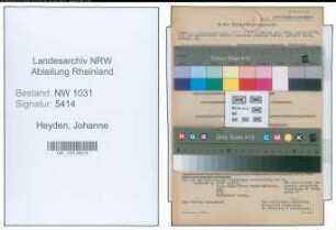 Entnazifizierung Johanne Heyden , geb. 05.06.1885 ()