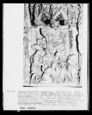 Altar, Detail Sockelgeschoss: Anbetung der Könige