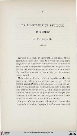 2.Ser. 3.1882: De l'instruction publique en Cochinchine