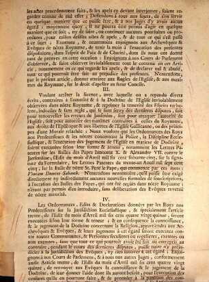 Declaration Du Roy. Touchant la Conciliation des Evêques de France sur les Contestation aui s'êtoient élevées au sujet de la Constitution Unigenitus : Donnée à Paris le 4. du mois d'Aoust, 1714.