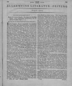 Hasse, J. C.: Die Culpa des römischen Rechts. Eine civilistische Abhandlung. Kiel: Akademische Buchhandlung 1815 (Beschluss der im vorigen Stücke abgebrochenen Recension.)