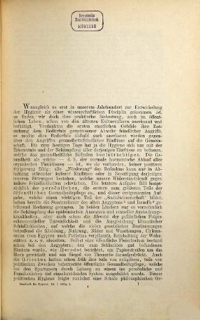 Handbuch der Hygiene : in 10 Bd., 1