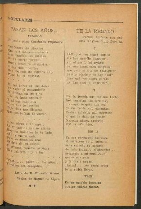 Pasan los años... : (Tango)
