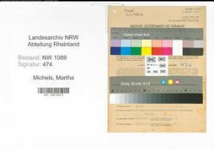 Entnazifizierung Martha Michels , geb. 04.10.1920 ()