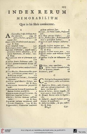 Index rerum memorabilium