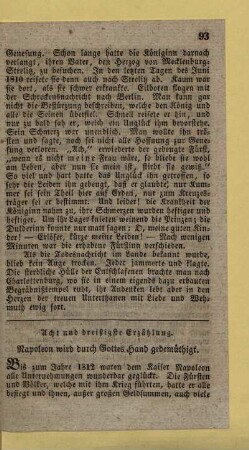 Acht und dreißigste Erzählung. Napoleon wird durch Gottes Hand gedemüthigt