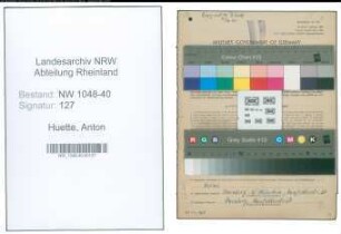 Entnazifizierung Anton Huette , geb. 24.09.1914 (Assessor)