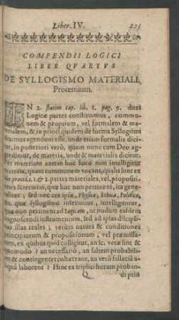 Comendii Logici, Liber Quartus De Syllogismo Materiali.