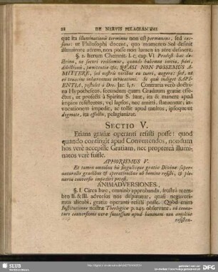 Sectio V. Etiam gratiae operanti resisti posse: quod quando contingit apud Convertendos, nondum hos vere accepisse Gratiam, nec proptera illuminatos vere fuisse