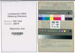 Entnazifizierung Karl Maennche , geb. 02.01.1883 (Waechter)