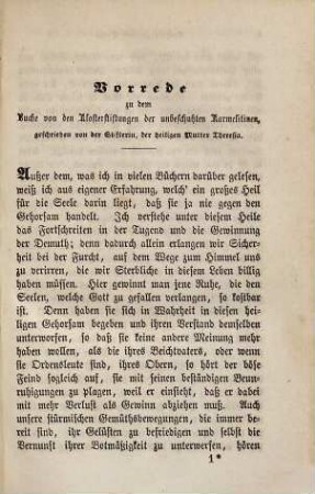 Die sämmtlichen Schriften der heiligen Theresia von Jesu, 2. Das Buch von den Klosterstiftungen der unbeschuhten Carmeliten-Nonnen und die Berichte über ihr inneres Leben