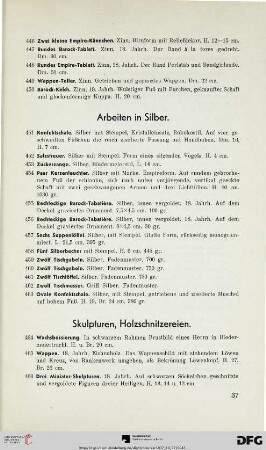 Skulpturen, Holzschnitzereien (Nr. 464-477)