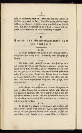II. Erwerb des Grundeigenthums oder des Landgutes.