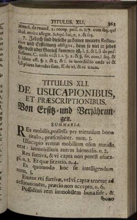Titulus XLI. De Usucapionibus, Et Præscriptionibus. - Titulus XLV. De Confessionibus.