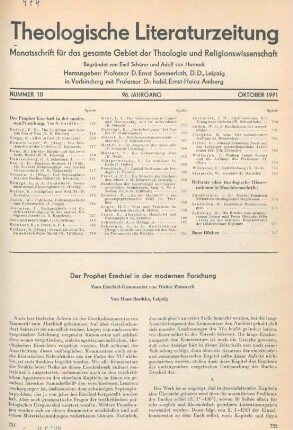 721-734 Der Prophet Ezeckiel in der modernen Forschung