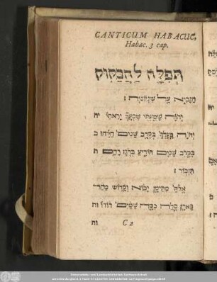 Canticum Habacuc, Habac. 3 cap.