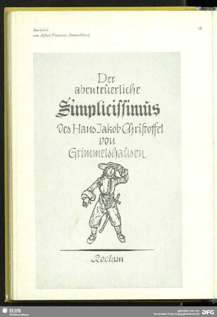 Der abenteuerliche Simplicissimus des Hans Jakob Christoffel von Grimmelshausen