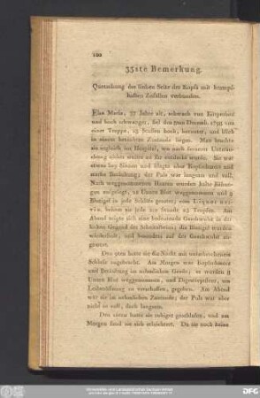 33ste Bemerkung. Quetschung der linken Seite des Kopfs mit krampfhaften Zufällen verbunden.