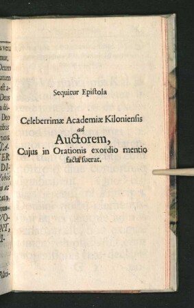 Sequitur Epistola Celeberrimae Academiae Kiloniensis ad Auctorem, ...