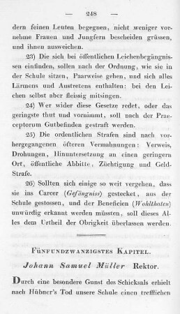Fünfundzwanzigstes Kapitel. Johann Samuel Müller Rektor.
