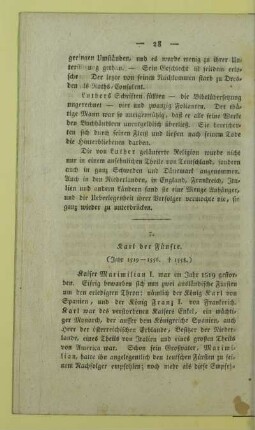 7. Karl der Fünfte. (Jahr 1519 - 1556. † 1558.)